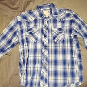 Plaid pearl snap shirt